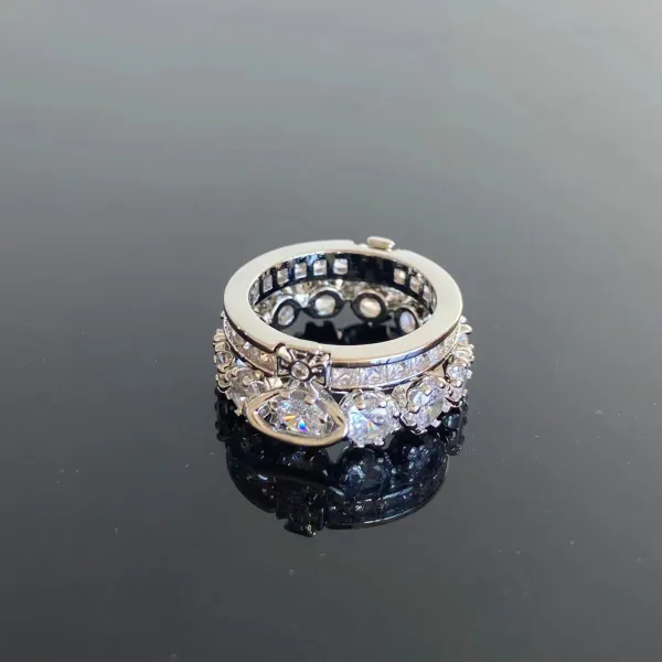 Vivienne Westwood Orb Diamond Ring Set Silver - 8