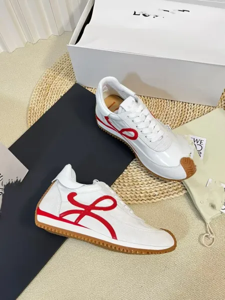 Loewe Puzzle Runner Beige Brown Suede Sneakers - 25