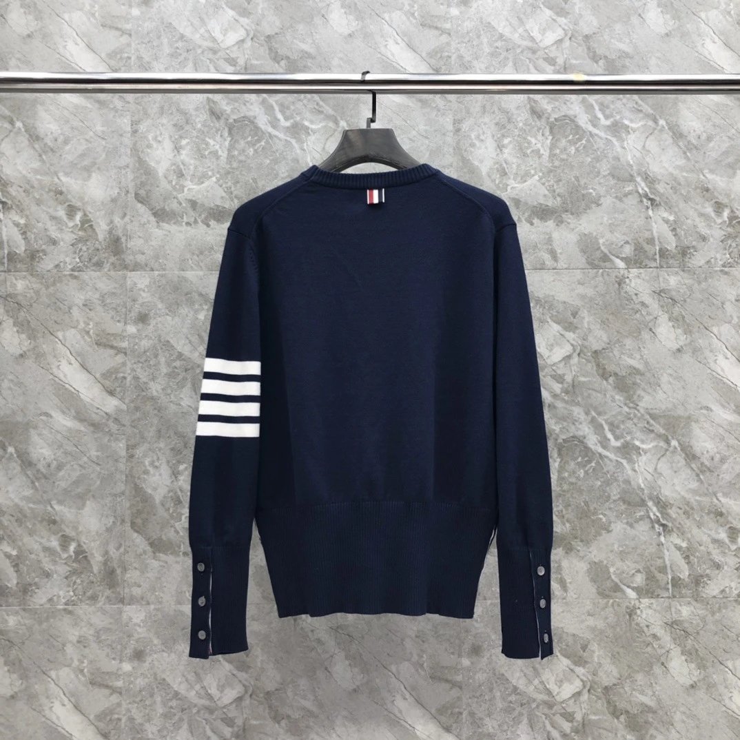 Thom Browne 4-Bar Stripe Crewneck Sweater Beige - 18
