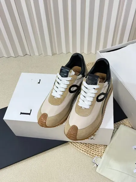 Loewe Puzzle Runner Beige Brown Suede Sneakers - 28