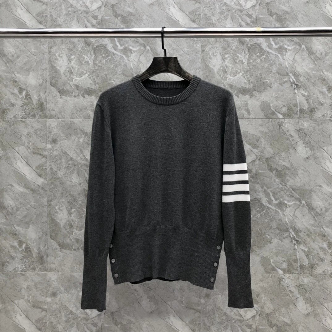 Thom Browne 4-Bar Stripe Crewneck Sweater Beige - 26