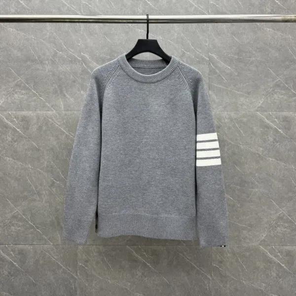 Thom Browne 4-Bar Stripe Crewneck Sweater Gray - 34
