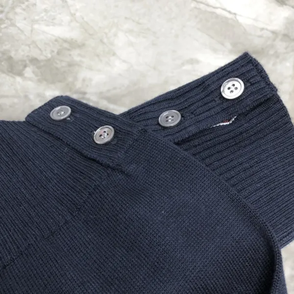 Thom Browne 4-Bar Stripe Navy Wool Sweater - 26