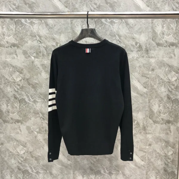 Thom Browne 4-Bar Stripe Navy Wool Sweater - 37