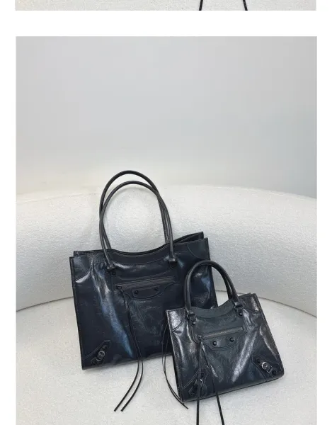 Balenciaga Mini City Bag Black Crinkled Leather Handbag - 15