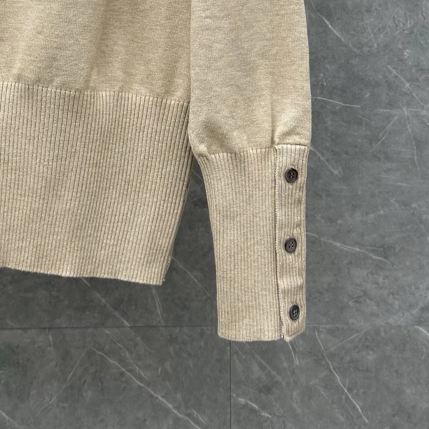 Thom Browne 4-Bar Stripe Crewneck Sweater Beige - 48
