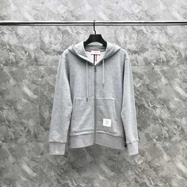 Thom Browne Classic Four-Bar Stripe Gray Sweatshirt - 21