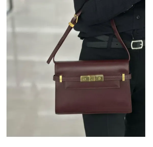 Saint Laurent Kate Medium Burgundy Leather Shoulder Bag - 12