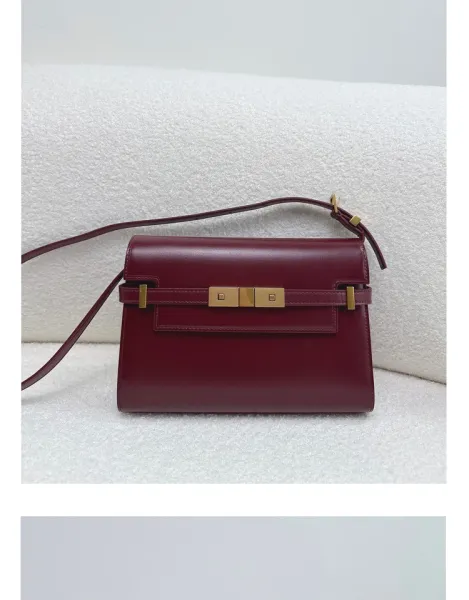 Saint Laurent Kate Medium Burgundy Leather Shoulder Bag - 24
