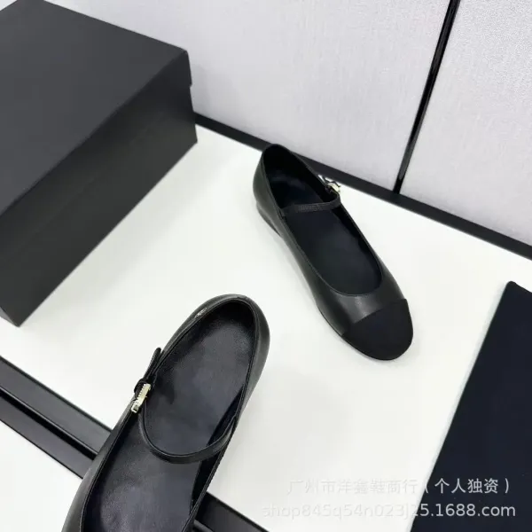 Chanel Mary Jane Block Heel White and Black Leather Shoes - 14