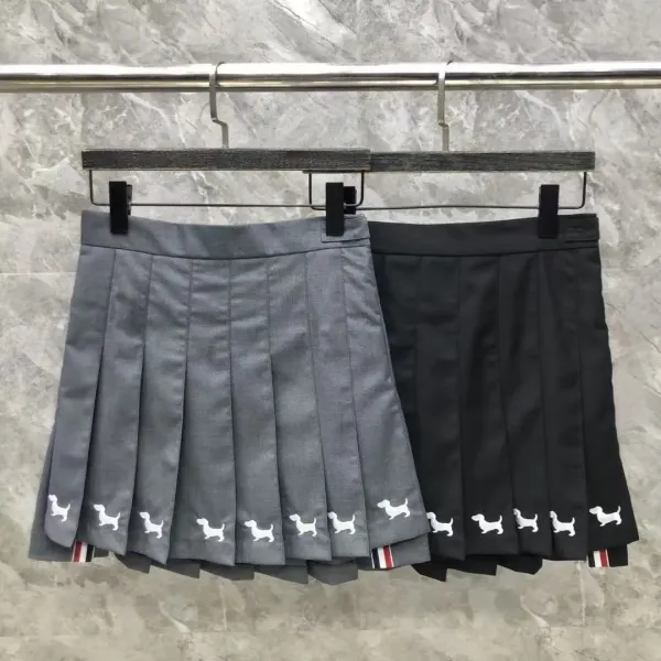 Thom Browne Pleated Tennis Skirt Pink Grid - 25