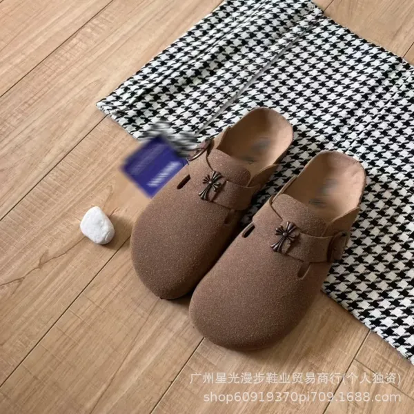 Chrome Hearts x Birkenstock Boston Clog Black Suede Shoes - 22