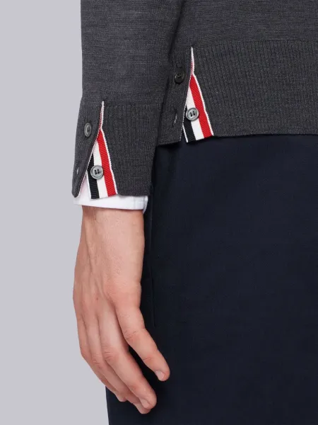 Thom Browne 4-Bar Stripe Navy Wool Sweater - 4