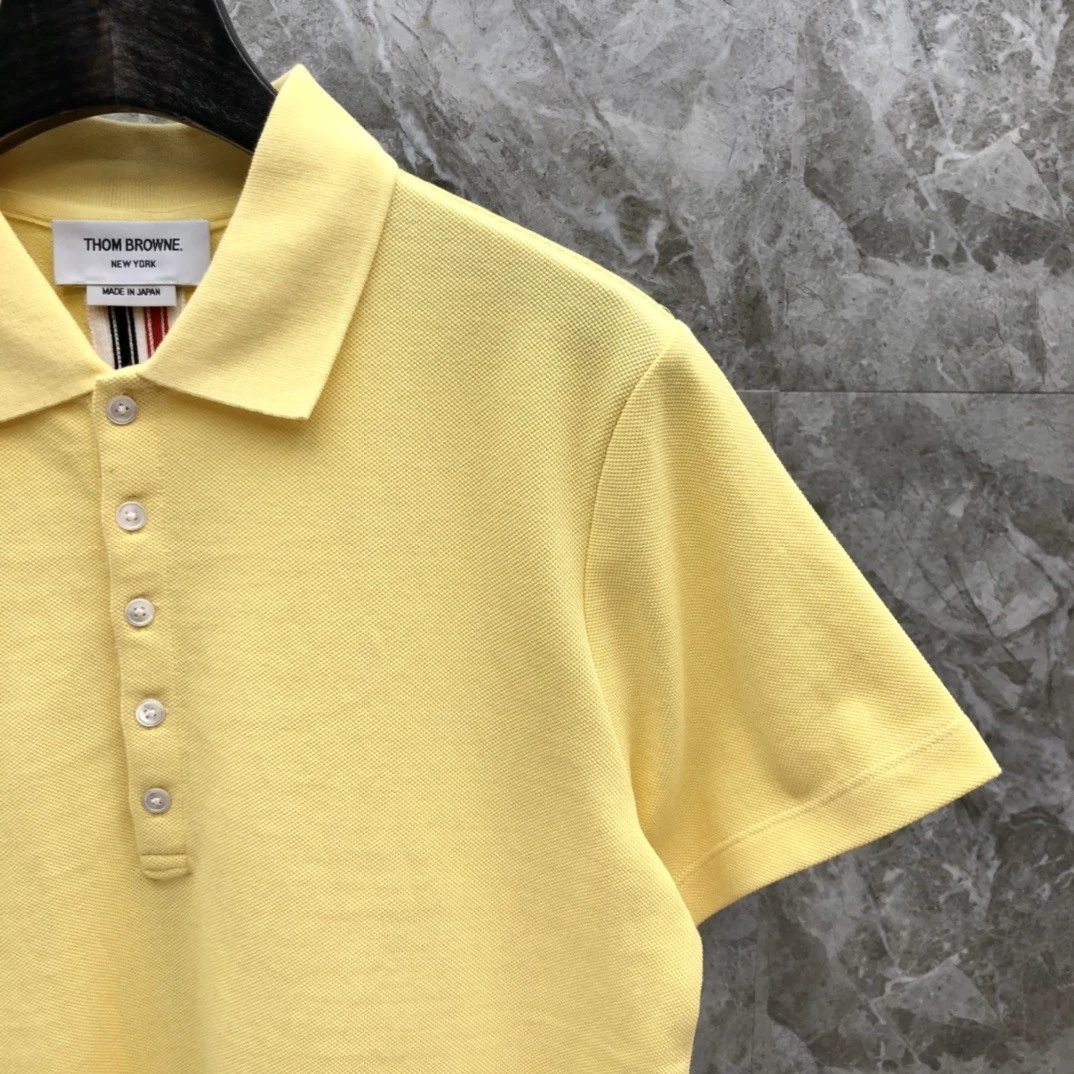 Thom Browne Classic Four-Bar Stripe Gray Polo - 8