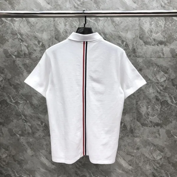 Thom Browne Classic Four-Bar Stripe Gray Polo - 15