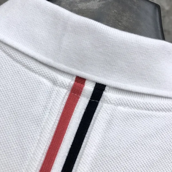 Thom Browne Classic Four-Bar Stripe Gray Polo - 21