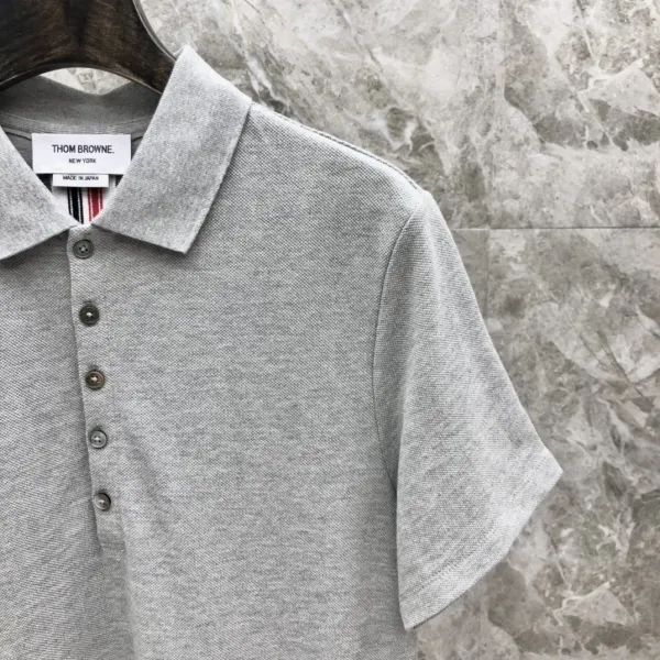 Thom Browne Classic Four-Bar Stripe Gray Polo - 24