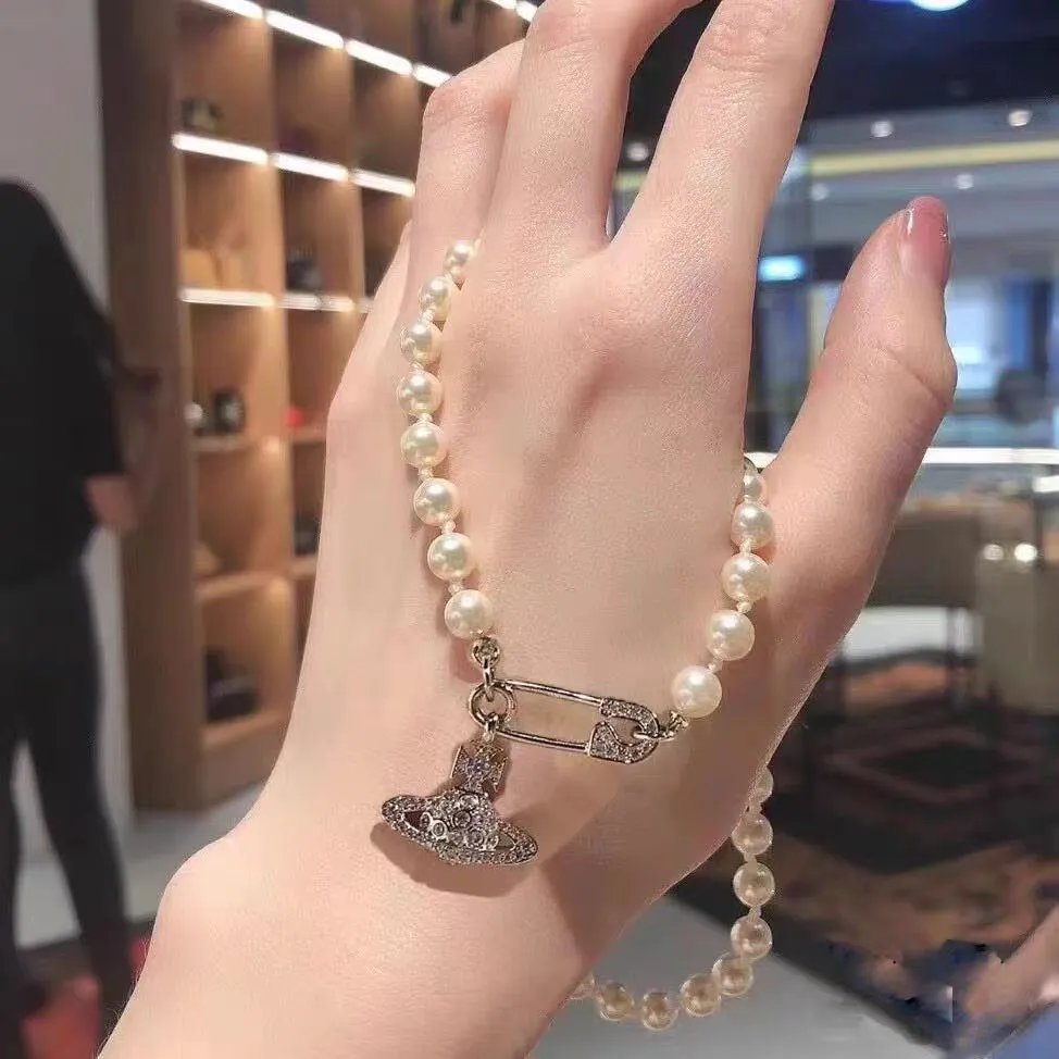Vivienne Westwood Orb Pearl Necklace Gold - 17