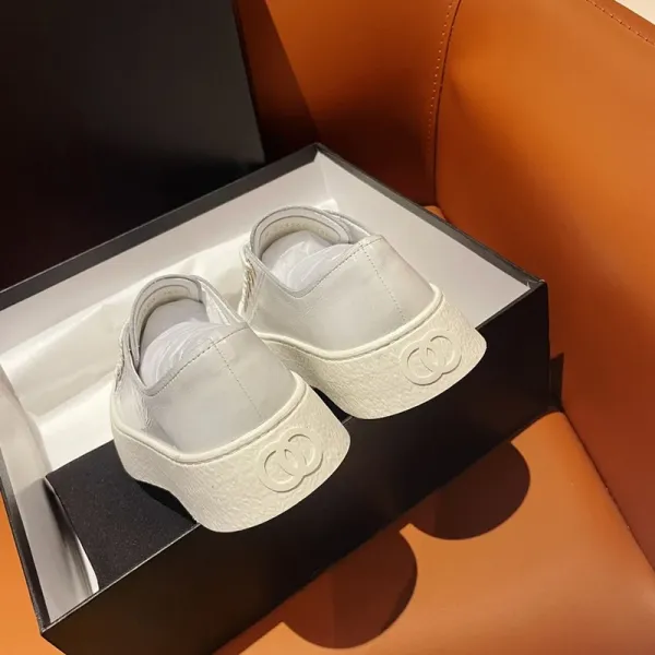 Chanel Tweed CC Logo Platform Sneakers White - 15