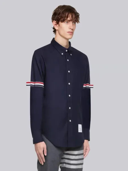 Thom Browne Classic Four-Bar Stripe Shirt Gray - 4