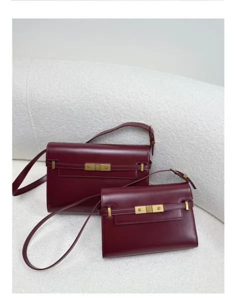 Saint Laurent Kate Medium Burgundy Leather Shoulder Bag - 17