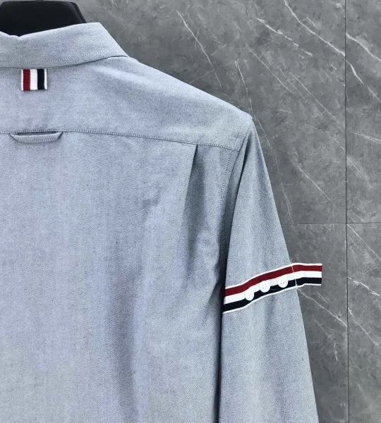 Thom Browne Classic Four-Bar Stripe Shirt Gray - 26