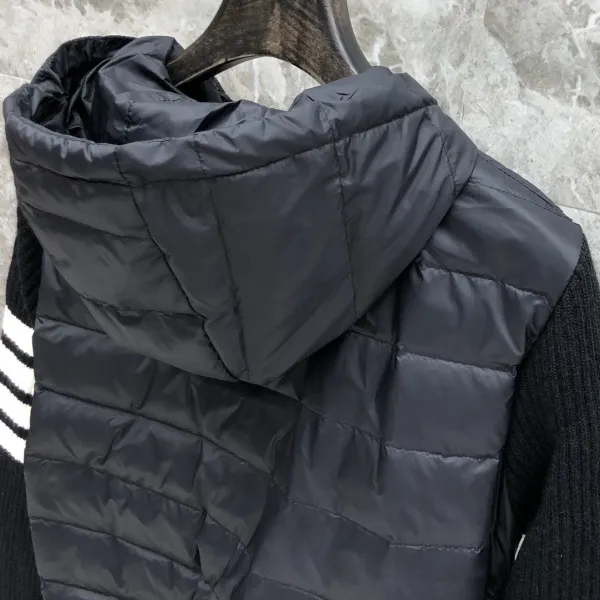 Thom Browne 4-Bar Stripe Hooded Down Vest Gray - 12