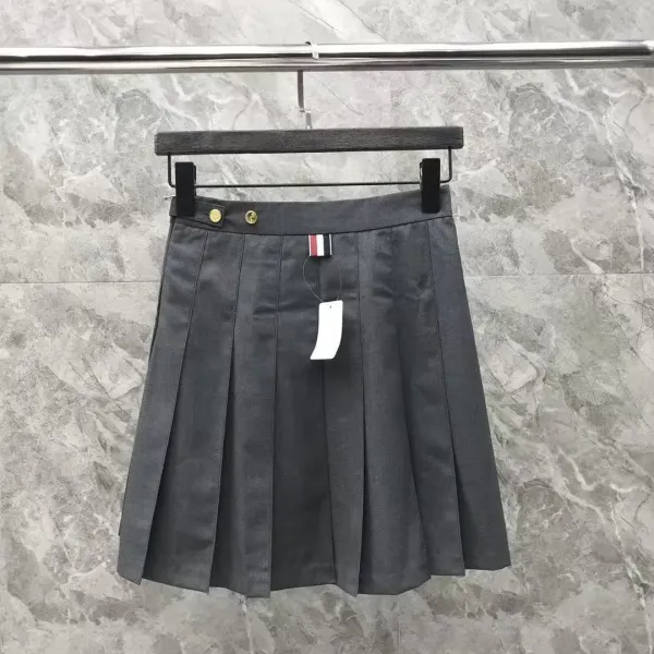 Thom Browne Pleated Tennis Skirt Pink Grid - 33