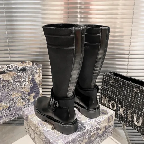 Dior Saddle Knit Boots Black - 10