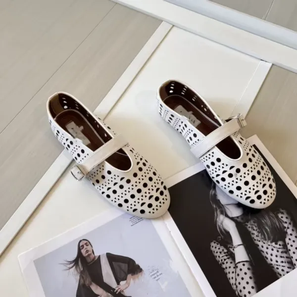 Prada Mary Jane Flat Black Studded Leather Shoes - 12