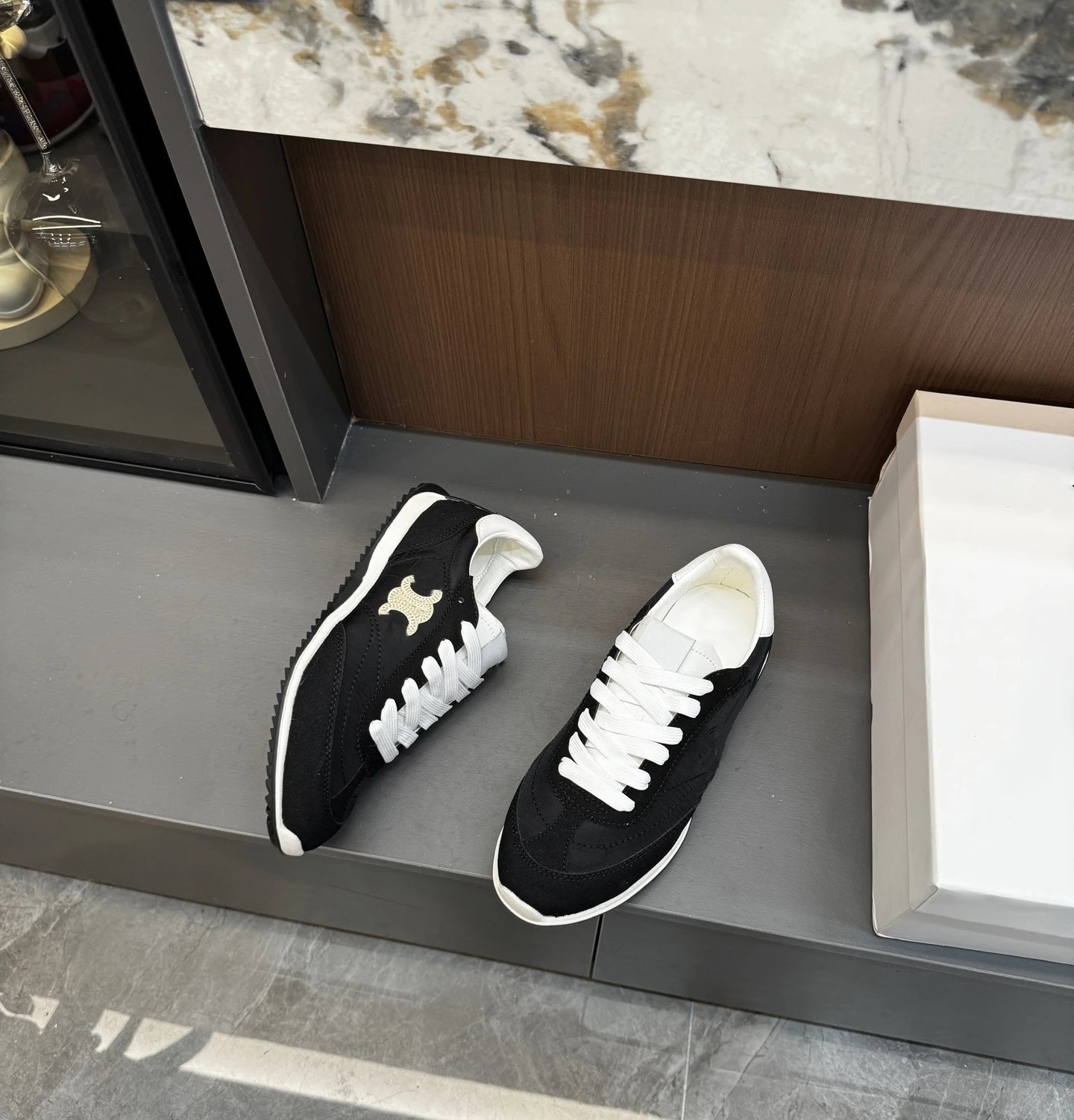 Celine Triomphe Sneakers Beige and White Sneakers - 3