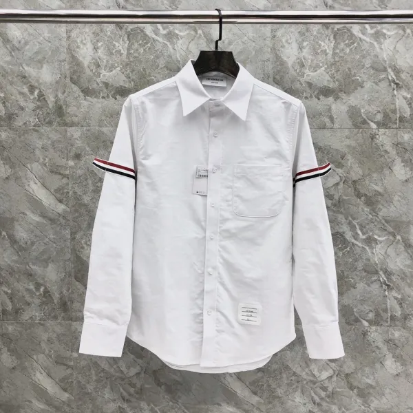 Thom Browne Classic Four-Bar Stripe White Shirt - 3