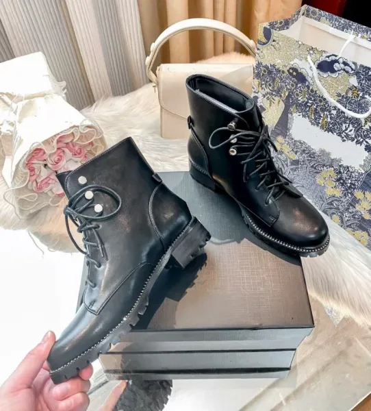 Valentino Garavani Rockstud Lace-Up Combat Boots Black - 11
