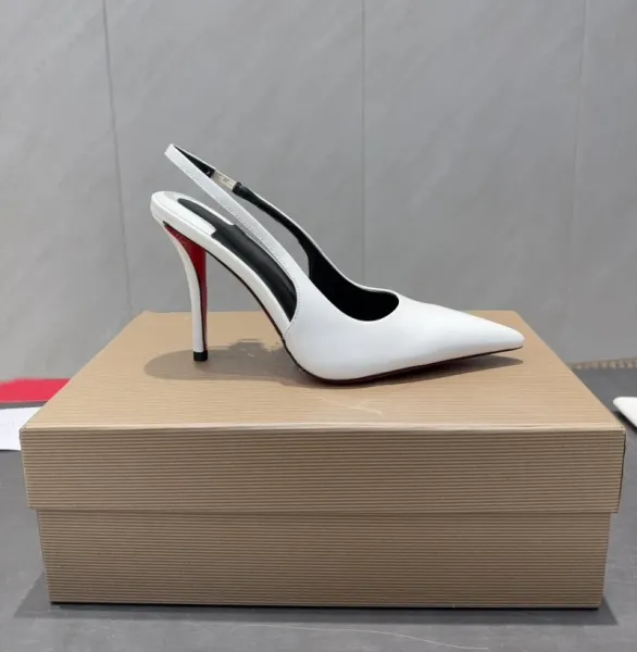 Saint Tears Pointed-Toe Slingback Heels Beige Patent Leather Shoes - 8