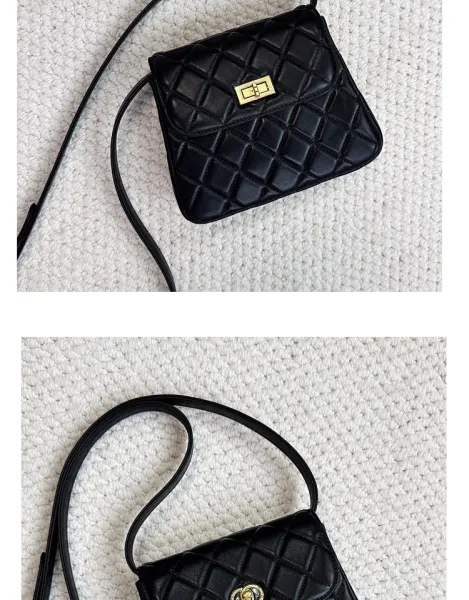 Saint Tears Quilted Two-Tone Crossbody Bag Black Beige - 22