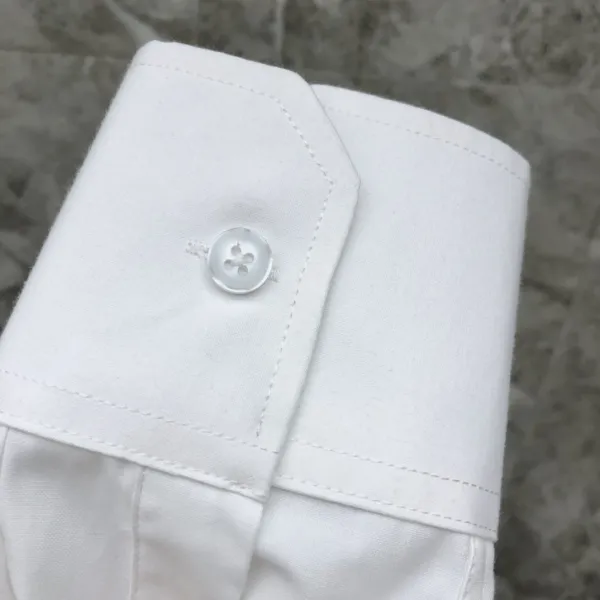 Thom Browne Classic White Shirt with 4-Bar Stripe Sleeve Detail - 12