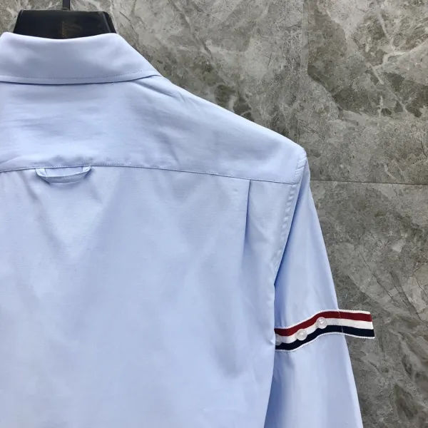 Thom Browne Classic White Shirt with 4-Bar Stripe Sleeve Detail - 19