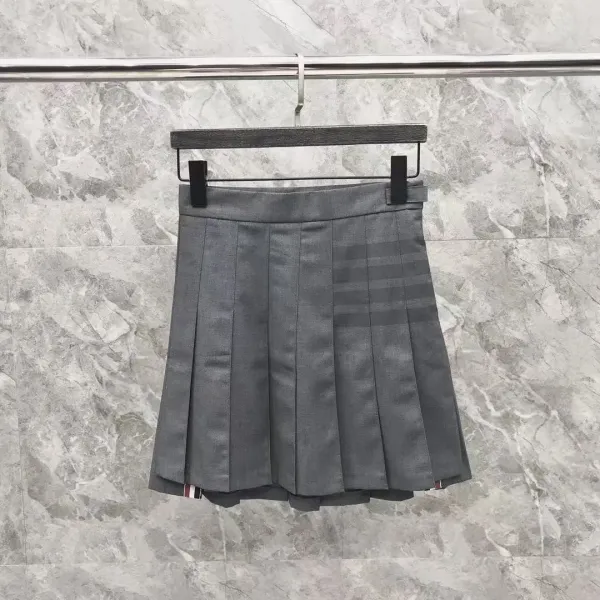 Thom Browne Pleated Tennis Skirt Pink Grid - 7