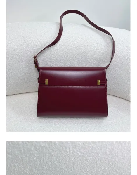 Saint Laurent Kate Medium Burgundy Leather Shoulder Bag - 26