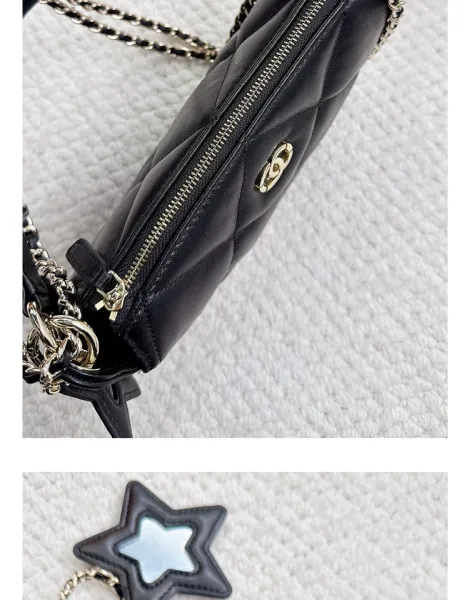 Chanel 22 Mini Quilted Half-Moon Bag Black Shoulder Bag - 24