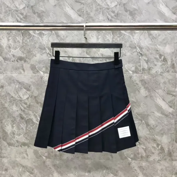 Thom Browne Pleated Tennis Skirt Pink Grid - 40