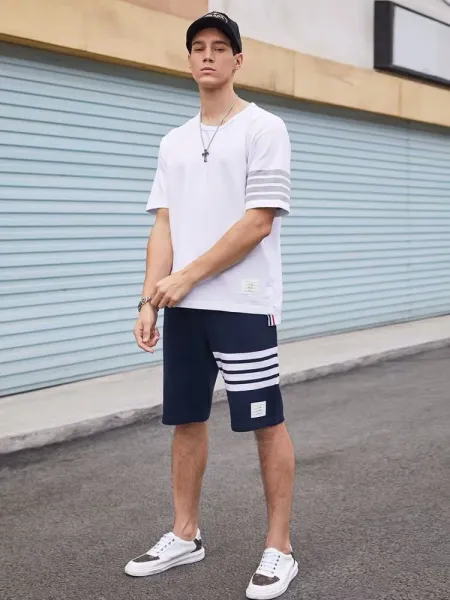 Thom Browne 4-Bar Stripe Ribbed T-Shirt Burgundy - 3