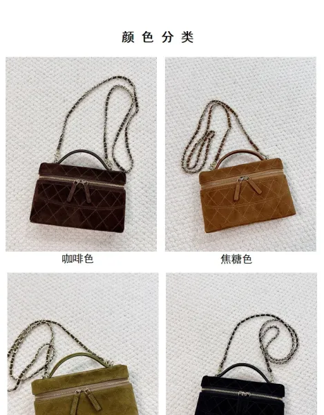 Chanel Mini Vanity Case Black Velvet Chain Bag - 5