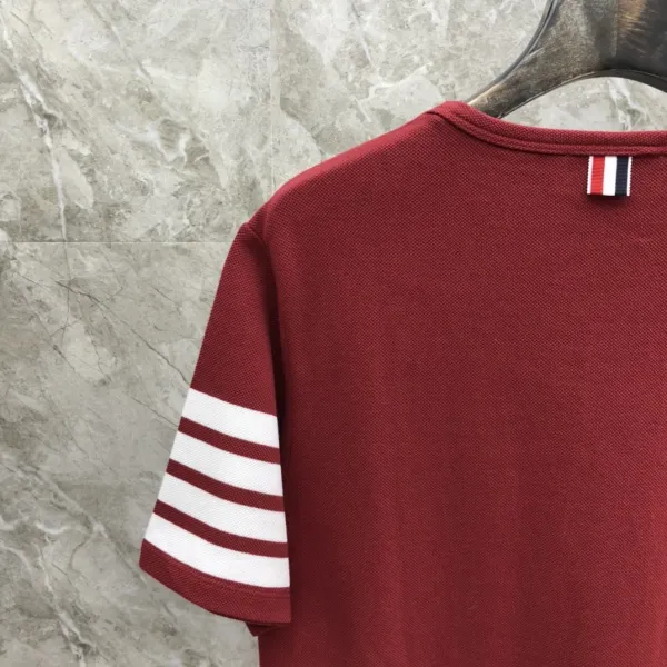 Thom Browne 4-Bar Stripe Ribbed T-Shirt Burgundy - 39