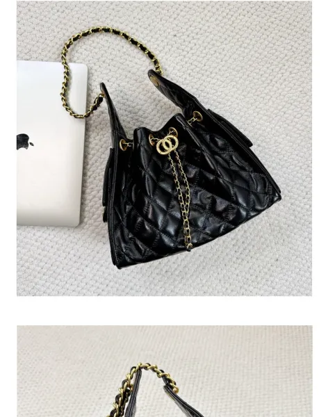 Chanel 22 Bag Black Quilted Leather Chain Shoulder Bag - 18