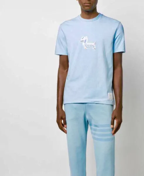 Thom Browne Pink Dog Embroidered T-Shirt - 16