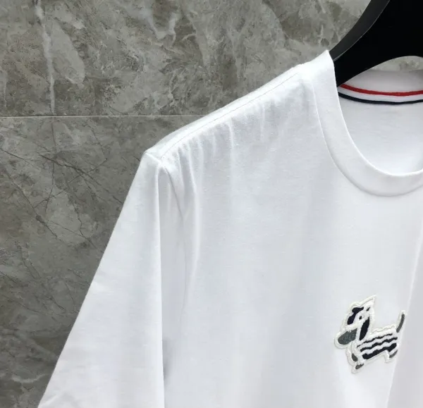 Thom Browne Pink Dog Embroidered T-Shirt - 20