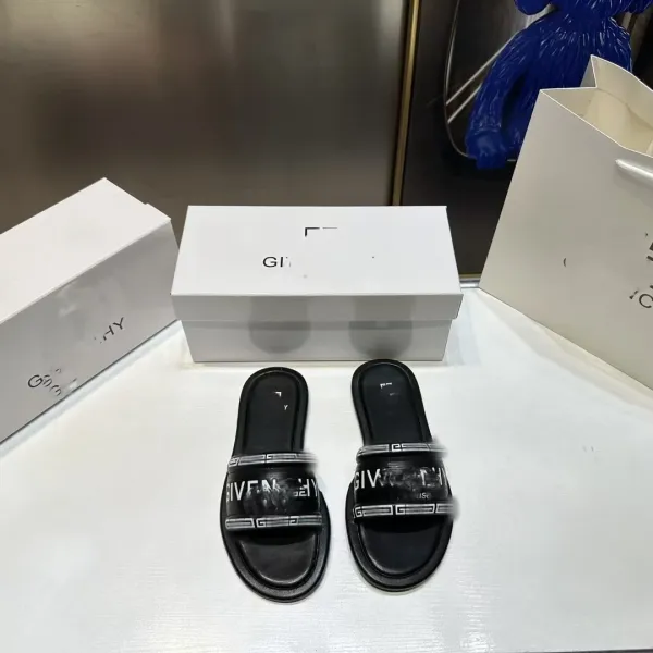 Givenchy Antigona Slide Silver Metallic Slippers - 9