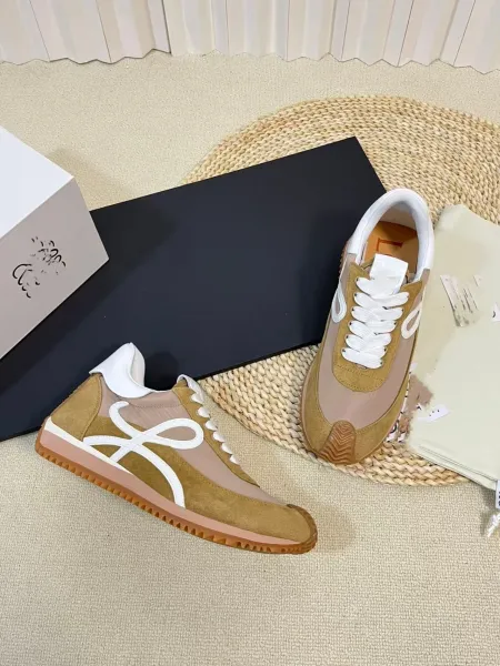 Loewe Puzzle Runner Beige Brown Suede Sneakers - 47