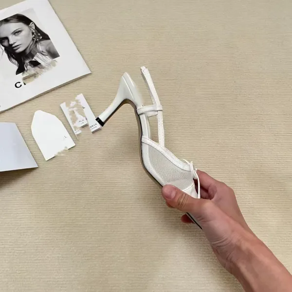 Chanel Two-Tone Bow Slingback Heels - 9